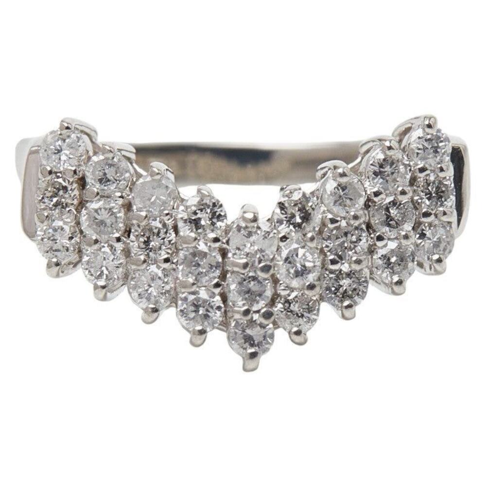 Unbranded Diamond Platinum 900 Ring Silver